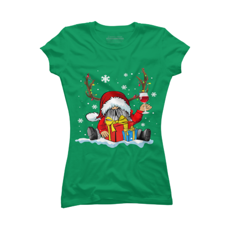 Gnomes Christmas shirt- Gnome with Wine Glass Santa Hat by HangSung