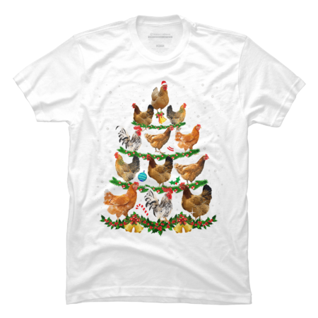 Funny Chickens Christmas Tree T-Shirt