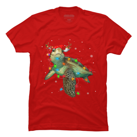 Merry Christmas shirt- Sea Turtle Christmas Lights Funny by LengLucky