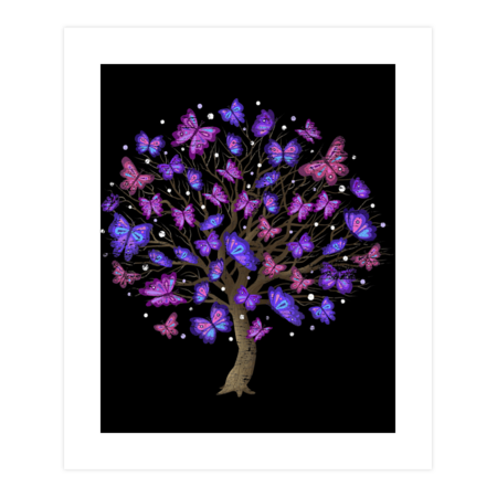 Animal Purple Butterflies Tree Nature Butterfly