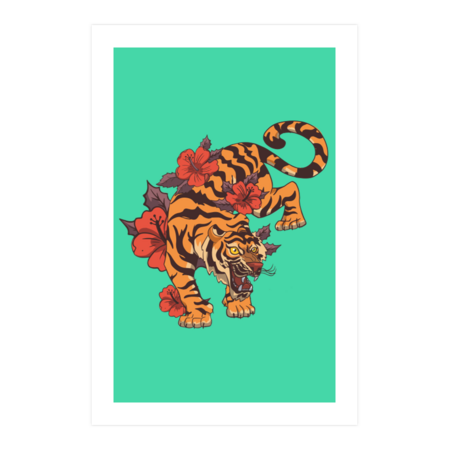 Tiger in flowers by ParnevaT