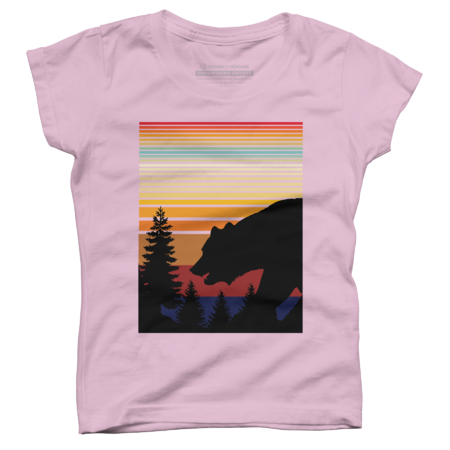 BEAR IN FOREST VINTAGE SUNSET by punsalan