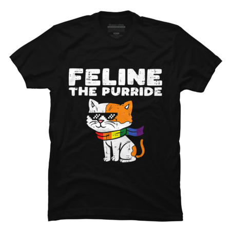 Cat LGBTQ Rainbow Flag shirt- Feline The Purride