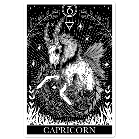 Zodiac sign dark gothic tarot card Capricorn by melazergDesign