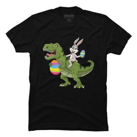 Rabbit Riding T-Rex Easter Egg T-Shirt