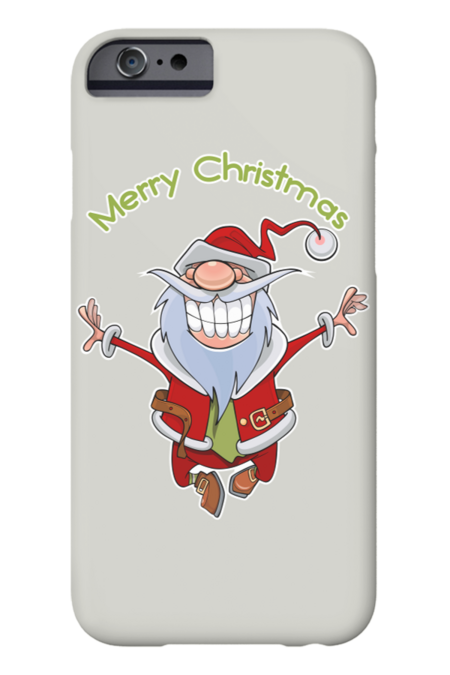 funny cartoon santa claus jumping_merry christmas by Westamult