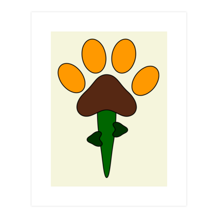 Dog Footprints Plant colored with Sunflowers colors - Fantasy Pl