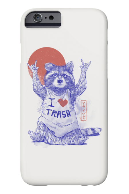 I Love Trash - Cute Funny Metal Raccoon Gift by EduEly