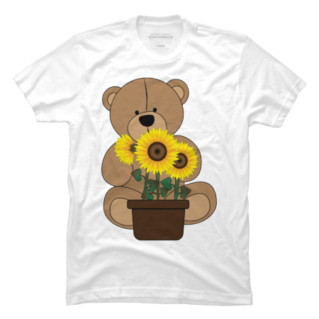 Teddy Bear and Sunflowers by JennieVance86