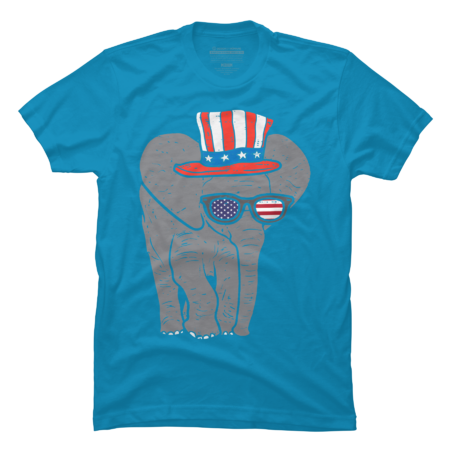 Elephant wearing a Hat Usa Flag by ACEGlobal