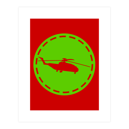 helicopter in a green circle