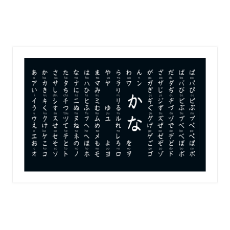 Kana Chart -Black- by Kanjisetas