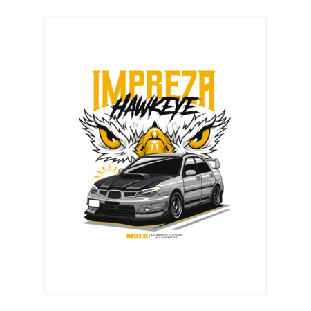 Subaru Impreza Hawkeye STI Car Illustration by mhld