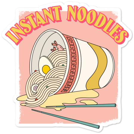Instant Noodles Love Ramen Cute Kawaii bowl ramen soup by BoogieCreates