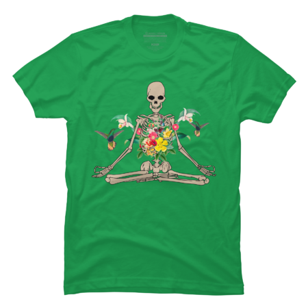 Meditate-Skeleton meditation Flower by Designbyhy
