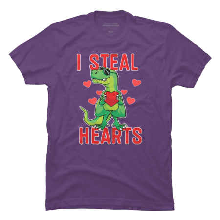 I Steal Hearts Valentines Day Dinosaur by olegarho