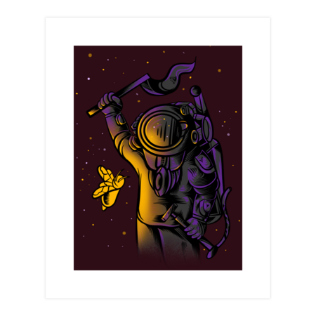 astronaut with bee by bayuktx