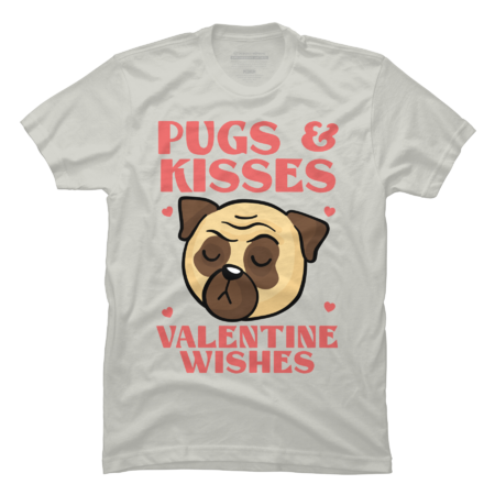 Pugs and Kisses Valentine Wishes Pug Valentine's Day Funny by iLCreative