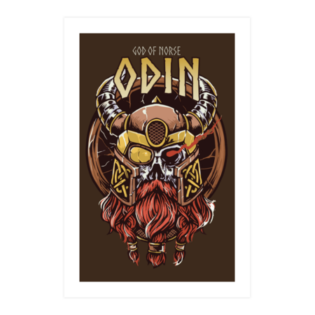 Viking Skull Odin God of Norse by JonzShop