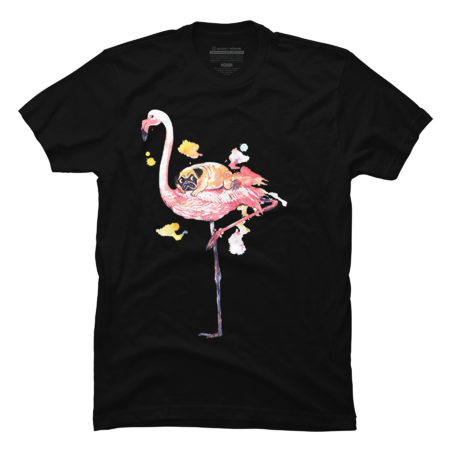 Flamingo and Pug Watercolor