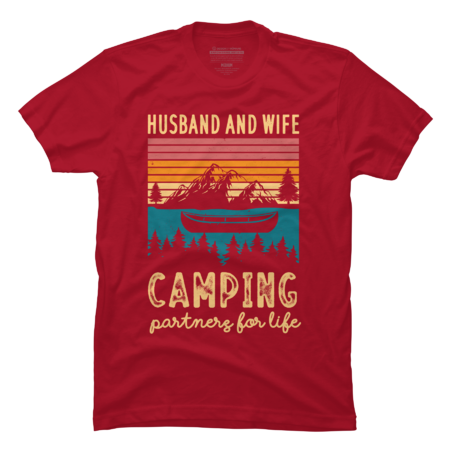 Husband and wife camping partners for life retro