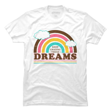 Retro Design - Keep Chasing Those Dreams - Cute Vintage Rainbow by InspiredImages