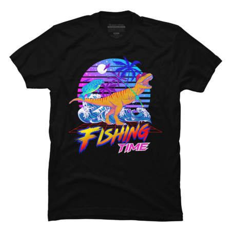 T-Rex Fishing Time Retrowave by Lidra