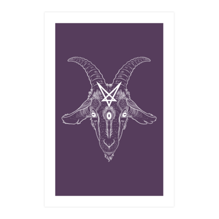 Satanic goat head with pentagram by melazergDesign