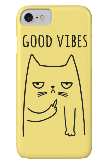Good Vibes Middlefinger Cat Vibes by LuckyU