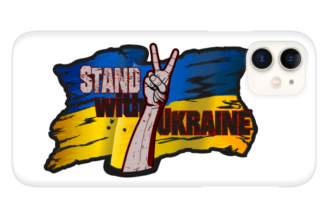 Stand With Ukraine - flag and victory