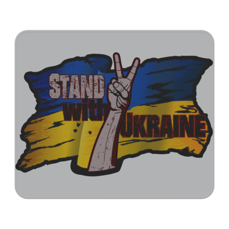 Stand With Ukraine - flag and victory