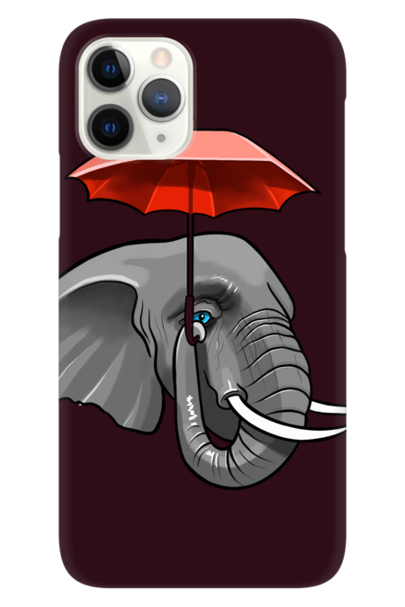 Elephant With Red Umbrella by ketrin