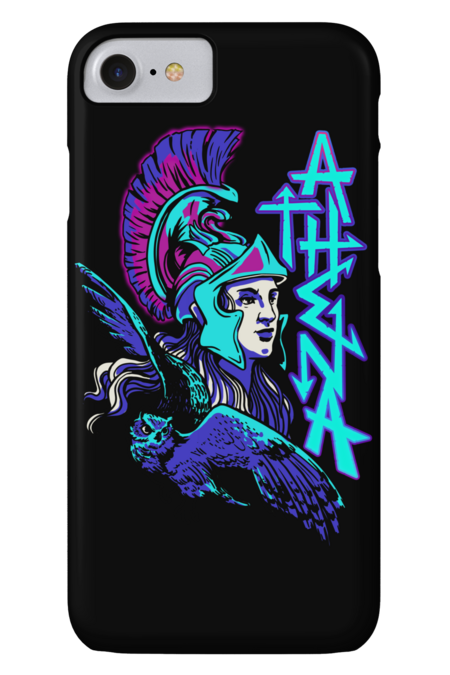 Athena Owl Ancient Greek Gods and Monsters Mythology Retrowave by SasseeDesigns