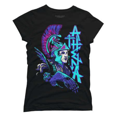 Athena Owl Ancient Greek Gods and Monsters Mythology Retrowave by SasseeDesigns