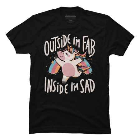 Fab and Sad - Funny Unicorn Sarcasm Rainbow Gift by EduEly