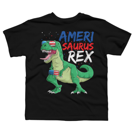 Amerisaurus Rex American Flag by ElfenTees