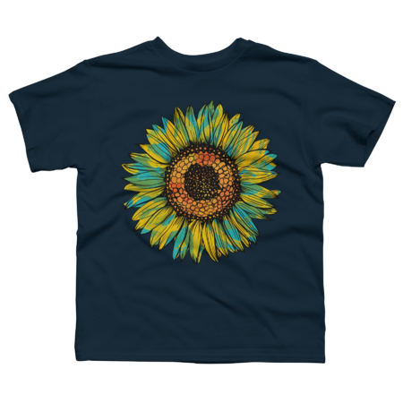 Blue and Yellow Sunflower