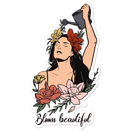 Bloom beautiful - floral lady - feminine illustration