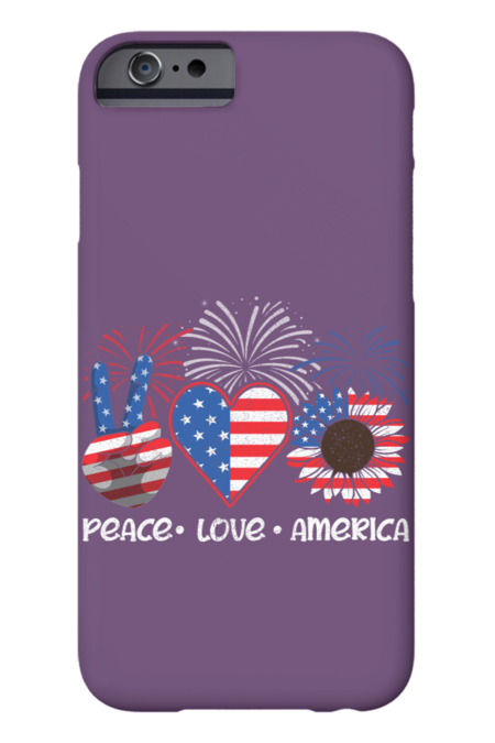 Peace Love America Sunflower by ElfenTees
