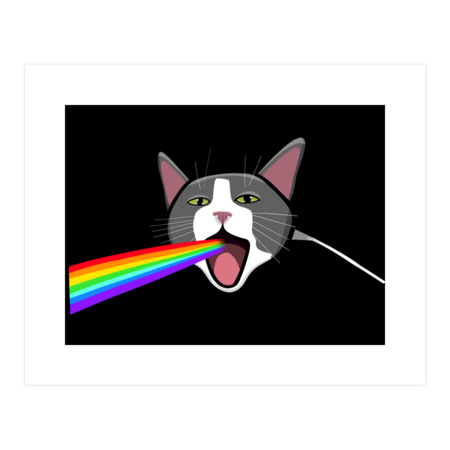 Cat Rainbow Puke Prism by KilkennyCatArt