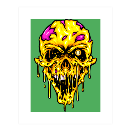 Scary dripping skull head by ArtGraris