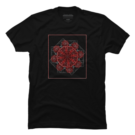 Square artistic vortex-Red Pattern-Golden Rule-Classic Shape