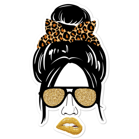 Gold Lips -Pop Art - Cheetah Print