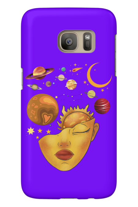 Abstract Beautiful Female Face In Space by Wortex