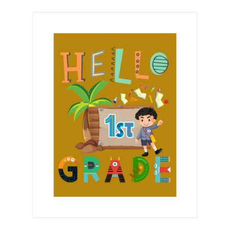 Hello 1st Grade First Day Of School First Grade by Wortex