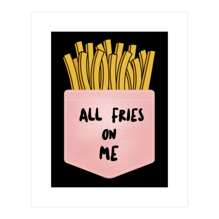 all fries on me pocket cute by Illustrationalofficial