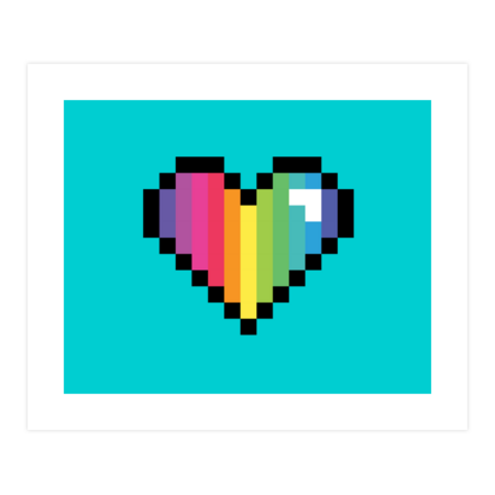 8-Bit Rainbow Stripe Heart