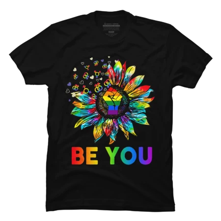Be You Sunflower Power Fist LGBT Pride Gay Lesbian Bisexual