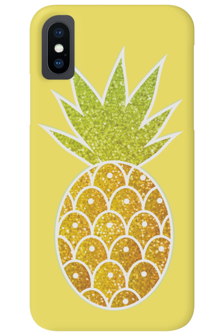 Pretty Glitter Tropical Pineapple Drawing