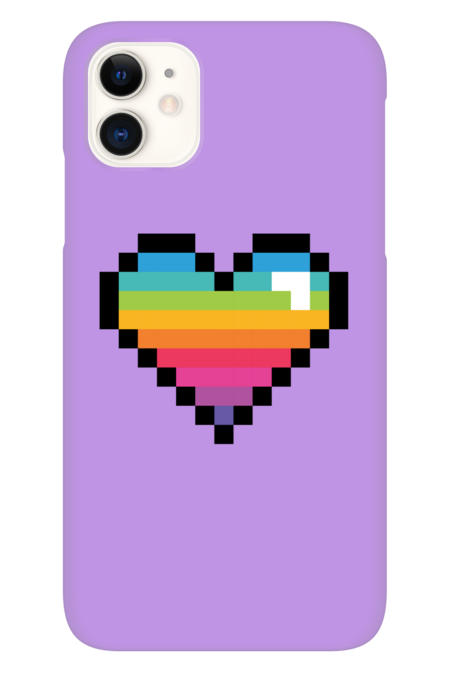 8-Bit Rainbow Horizontal Stripe Heart